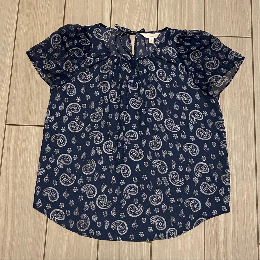 Blue paisley blouse, Lauren Conrad, size S